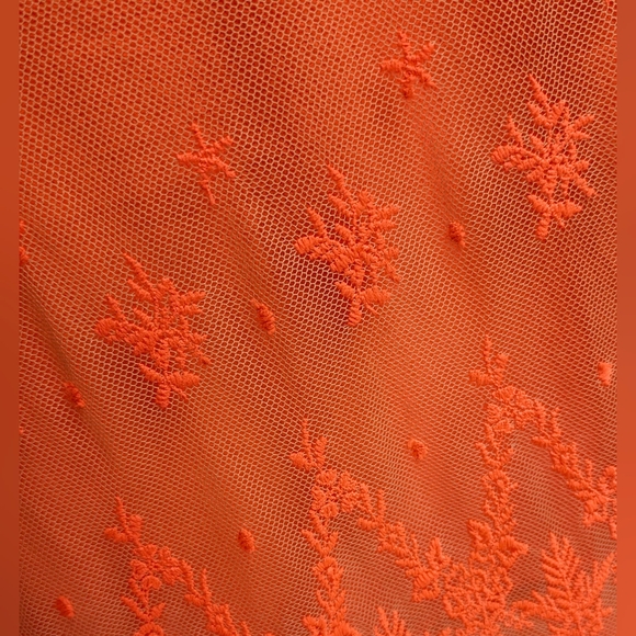Neon Orange Lace Tank Blouse - Picture 5 of 9